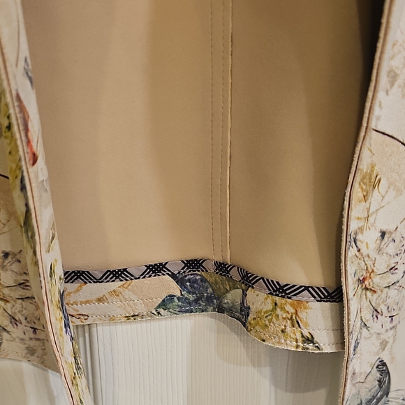 NWT Philosophy Republic Artistic Watercolor Floral Faux Suede Open Jacket Large - Picture 8 of 14